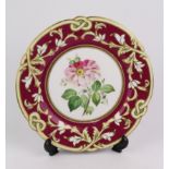 Samuel & Alcock & Co. dessert plate, circa late 19th Century, with central flower, stamps to back,