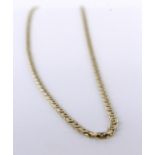 14k marked Gold 24 inch Curb style Necklace weight 8.3g