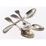 Four William IV silver teaspoons all hallmarked London 1834 by J E Terrey & Co (John Edward