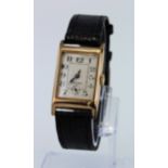 Gents 9ct cased (hallmarked Edinburgh 1935). Majex ? Wristwatch. Working when catalogued