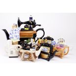 Cardew design teapots, large & small, sewing machines, cooker, mangles. (9 items)
