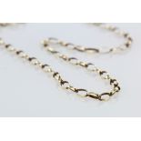 9ct yellow gold light belcher link chain, length 58cm, weight 5.0g