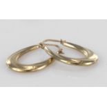 9ct hollow hoop earrings, weight 0.8g