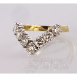 18ct whisbone ring set with seven round brilliant cut diamonds totalling approx. 1.72ct set in white