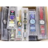 Swatch watches, 19 complete in original boxes, two loose & one loose with broken strap, better items