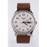 Longines Master Collection automatic stainless steel gentleman's wristwatch. The white dial with