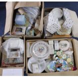 Beatrix Potter interest. A collection of Beatrix Potter collectables, including plates, dishes,