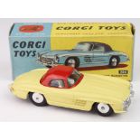 Corgi Toys, no. 304 'Mercedes-Benz 300 SL Hardtop Roadster' (cream body / red roof), contained in
