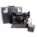 Singer Featherweight 222K Convertible sewing machine, with foot pedal, accessories & instructions,
