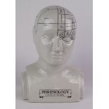 Porcelain bust 'Phrenology, A Study of the Mind', height 30cm, width 22cm approx.
