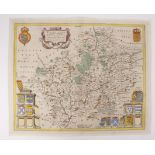 Blaeu (Johannes). Hand-coloured engraved map, circa 17th Century, 'Wigorniensis Comitatus et