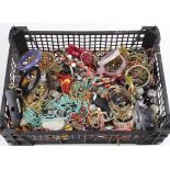 Costume jewellery, an Aladdin's cave! Large general selection in black tray, must be viewed.