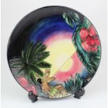 Moorcroft Pottery 'Birth of Light' plate, impressed marks to reverse, signed 'WM', limited edition