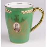 Crown Staffordshire 1937 Edward VIII Coronation cup (green), height 115mm approx.