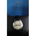 Gents stainless steel cased Tosal automatic wristwatch circa 1960s.The cream dial with 12/6 arabic