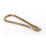 9ct yellow gold fancy link bracelet with trigger clasp, length 19cm, weight 5.4g