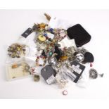 Costume jewellery, earrings, very mixed selection in box
