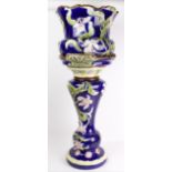 Large Majolica Jardiniere and stand, circa late 19th to early 20th Century, small chip to rim of