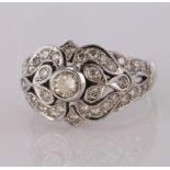 18ct White Gold Diamond set Ring approx 1.20 ct weight size L weight 6.3g with Insurance Cert.
