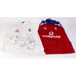 Cricket interest – England hand signed 1997 Ashes T shirt, plus a 2005 England Cricket Shirt hand