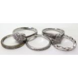 Job lot of White metal stone set Rings stamped 9ct/375 weight 11.0g (5)