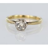 18ct diamond solitaire ring with a round brilliant cut diamond weighing approx. 0.75ct in a 18ct