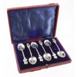 Set of six silver tea spoons, commemorating Queen Victoria's Golden Jubilee in 1887. Hallmarked