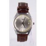 Gents stainless steel cased "Longines" Prestige wristwatch. The silver dial with silver baton