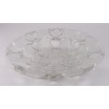 Lalique glass bowl, with a floral design (pattern unknown), circa 1930s, 'R Lalique, France'