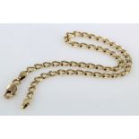 9ct yellow gold curb link braceet, length 20cm, weight 3.1g