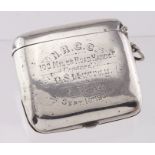 Silver vesta/cheroot holder combined case, highly unusual combination, early cycling interest