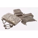 Mixed silver / White metal. Two ladies purses one hallmarked Birmingham 1905 along with a silver