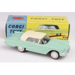 Corgi Toys, no. 214 'Ford Thunderbird' (green body / cream roof), contained in original box