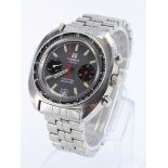 Gents Tissot Seastar Navigator wristwatch. The grey dial with luminous hour markers, two black