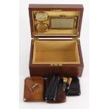 Humidor cigar box, height 13cm, width 24cm, depth 17cm approx. (untested)
