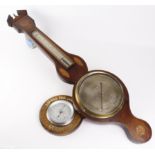 Walnut cased banjo barometer, by B Hill (Bures), circa late 19th to early 20th Century, with