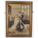 Victorian framed print apparently titled "What Next", signed and dated "C. Anyot, 1897".