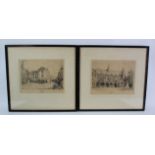 Two signed Wallace Hester Artist's Proof Etchings of Highgate School. Numbered 22 & 30. Signed and