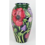 Moorcroft Pottery 'Anemone Tribute' vase, circa 2002, by Emma Bossons, makers marks to base,