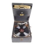 His Masters Voice (HMV) Portable Gramophone (working at time of cataloguing)