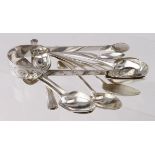 Seven matching Georgian silver teaspoons, hallmarked 'WEWFWC, London 1810', each engraved with