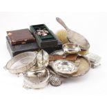 Mixed Silver & White Metal. A collection of mixed silver & white metal items, including cruets,