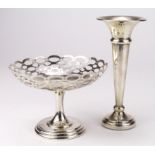 Silver bon bon dish, hallmarked 'A&J.Z, Birmingham 1912, height 90mm, diameter 130mm approx., weight