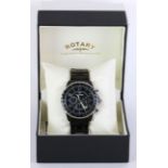 Boxed gents Rotary aquaspeed chronograph wristwatch purchased 2010. New battery fitted