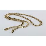 9ct flat curb necklace, approx 18", weight 12.2g