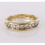 9ct Gold 11 stone Diamond Ring 0.50 ct weight size L weight 3.1g