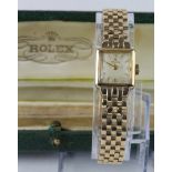 Ladies Rolex 9ct Gold cased wristwatch, on a 9ct Gold Rolex bracelet, case diameter 22mm approx.,