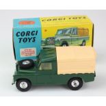 Corgi Toys, no. 438 'Land Rover, 109 W.B.' (dark green with tan canopy), contained in original box