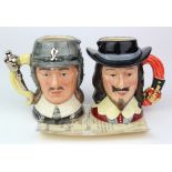 Two Royal Doulton Character Jugs. Oliver Cromwell D6986 & King Charles the First D6985 both approx