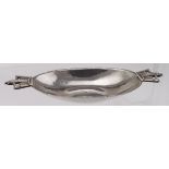 Silver art-deco style oval shaped dish, hallmarked London 1934 by Robert Edgar Stone, Weight 173.8g
